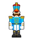 Hussar soldier retro. Guardsman with mustache. vector illustration