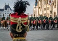 Hussar traditional military hat closeup. Royalty Free Stock Photo