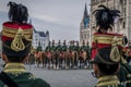 Hussar traditional military hat closeup. Royalty Free Stock Photo