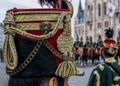 Hussar traditional military hat closeup. Royalty Free Stock Photo