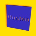`Husten` = `Cough` - word, lettering or text as a 3D illustration, 3D rendering, computer graphics