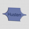 `Husten` = `Cough` - word, lettering or text as a 3D illustration, 3D rendering, computer graphics