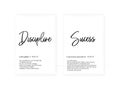 Discipline and success vector, Minimalist poster design Royalty Free Stock Photo
