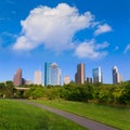 Huston skyline from Eleanor Tinsley park Texas US