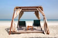 Hut on the beach of luxury hotel Royalty Free Stock Photo