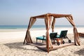 Hut on the beach of luxury hotel Royalty Free Stock Photo