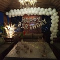 Hut birthday setup at rooftop