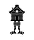 Hut on chicken legs. Russian traditional wood home. Baba Yaga house Royalty Free Stock Photo