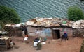 Hut on Lake Kivu Royalty Free Stock Photo