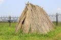 Hut made of straw. Tourist Complex Siberian Podvorye.