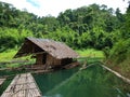 Hut on river Royalty Free Stock Photo