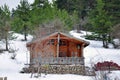 Hut under snow Royalty Free Stock Photo