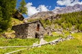 Hut in upper Valmalenco IT Royalty Free Stock Photo