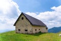 Hut in the wonderful scenery of Piccole Dolomiti in Veneto Italy Royalty Free Stock Photo