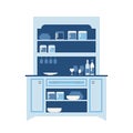 Hutch buffet. Flat vector. Royalty Free Stock Photo