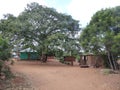 Africa village huts zambia trip Royalty Free Stock Photo