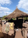 Africa village huts zambia trip Royalty Free Stock Photo