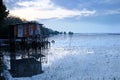 The huts built in mangrove