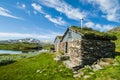 Huts made of stone and wood on the Hardangervidda