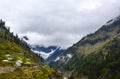 Huts on mountain in Naran Kaghan valley, Pakistan Royalty Free Stock Photo