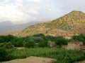 Huts & Mountains Royalty Free Stock Photo