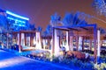 The huts near swimming pool at modern luxury hotel