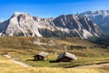 Huts on Seceda mountain, South Tyrol