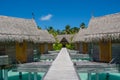 Huts at the topical resort at Maldives Royalty Free Stock Photo