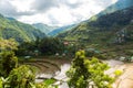 Huts at UNESCO Rice Terraces in Batad, Philippines Royalty Free Stock Photo