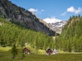 Huts in a valley