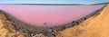 Hutt Lagoon Pink lake panoramic view Port Gregory Western Australia Royalty Free Stock Photo