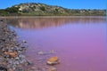 Hutt Lagoon Pink lake at Port Gregory in Western Australia Royalty Free Stock Photo