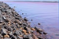 Hutt Lagoon Pink lake at Port Gregory in Western Australia