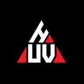 HUV triangle letter logo design with triangle shape. HUV triangle logo design monogram. HUV triangle vector logo template with red Royalty Free Stock Photo