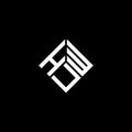 HUW letter logo design on black background. HUW creative initials letter logo concept. HUW letter design