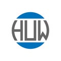 HUW letter logo design on white background. HUW creative initials circle logo concept. HUW letter design