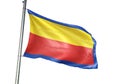 Huy of Belgium flag waving isolated on white background
