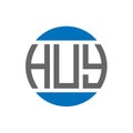 HUY letter logo design on white background. HUY creative initials circle logo concept. HUY letter design