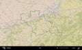 Huy outlined, Belgium. Topographic Standard Royalty Free Stock Photo