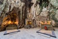 Huyen Khong Cave with shrines, Marble mountains, Vietnam Royalty Free Stock Photo