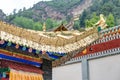 Roof at Gonlung Champa Ling(Youningsi). a famous Monastery in Huzhu, Qinghai, China.