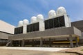 HVAC Air Chillers on Rooftop Royalty Free Stock Photo