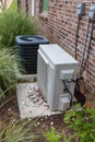 HVAC Air Conditioner Compressor and a Mini-split system together Royalty Free Stock Photo