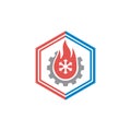 HVAC Cooling and heating logo design vector Royalty Free Stock Photo