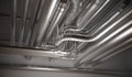 HVAC heating, ventilation and air conditioning pipes. 3D rendered illustration