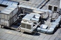 HVACR - heating ventilation and air conditioning and refrigeration system on building rooftop Royalty Free Stock Photo