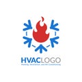 HVAC logo design, heating ventilation and air conditioning logo or icon template Royalty Free Stock Photo