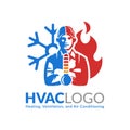 HVAC logo design, heating ventilation and air conditioning logo or icon template Royalty Free Stock Photo