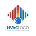 HVAC logo design, heating ventilation and air conditioning logo or icon template Royalty Free Stock Photo