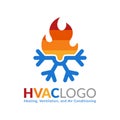 HVAC logo design, heating ventilation and air conditioning logo or icon template Royalty Free Stock Photo